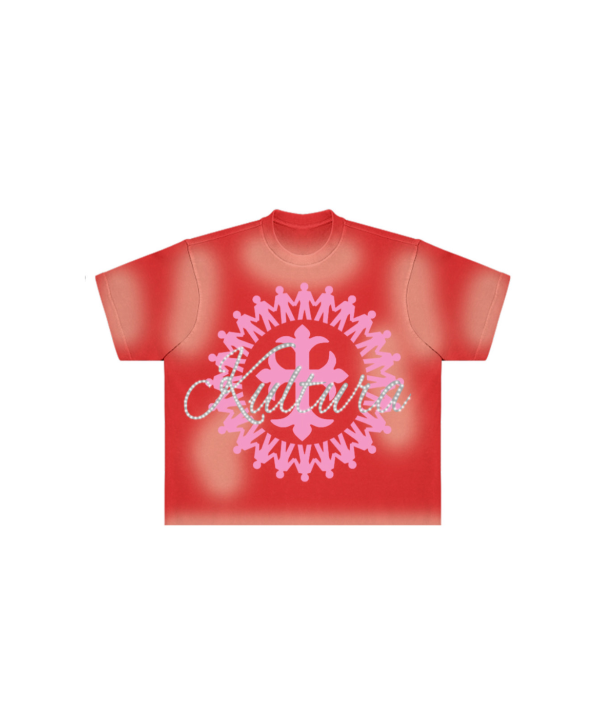 red kultura rhinestone logo shirt